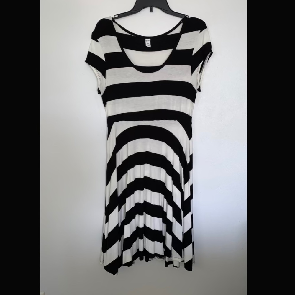 Old Navy Striped Asymmetrical Midi Dress